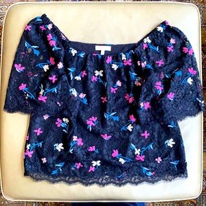 Rebecca Taylor Layla embroidered lace top